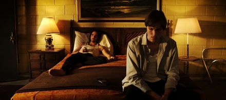 Dillon Tucker and Jeff Baker on the set of That Side of a Shadow.