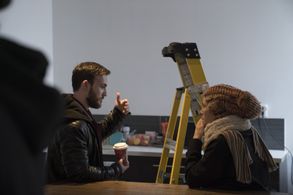 BTS of Michael James Regan and Amanda Kiely on Isthmus