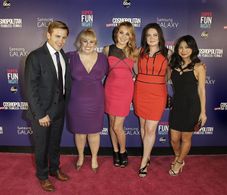 Kevin Bishop, Liza Lapira, Lauren Ash, Kate Jenkinson, and Rebel Wilson in Super Fun Night (2013)