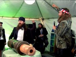 Si Robertson, Willie Robertson, Jase Robertson, and Justin Martin in Duck Dynasty (2012)