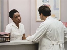 Shay w/Thomas Calabro on Melrose Place set.