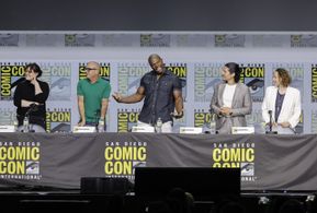 Terry Crews, Samantha Morton, Michael E. Satrazemis, Channing Powell, and Danny Ramirez at an event for Tales of the Wal