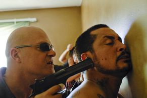 Ben Hernandez Bray, Michael Chiklis, and Magi Avila in The Shield (2002)