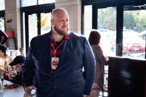 Samuel T Weston during a mixer at FilmQuest in 2022.