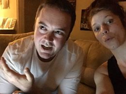 Brandon Rhiness and Afton Rentz doing a radio interview over the phone to promote Mental Case.