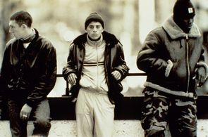 Vincent Cassel, Hubert Koundé, and Saïd Taghmaoui in La haine (1995)