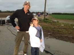 Tyler and Michael Bay working on set of the Oreo/Transformer commercial in Miami.
