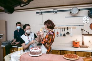 Wendie Malick, Matthew Campagna, and Matt Schichter