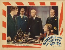 Walter Huston, Karen Morley, Franchot Tone, and William Worthington in Gabriel Over the White House (1933)
