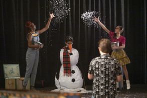 Liamani Segura, Frankie A. Rodriguez, and Aria Brooks in High School Musical: The Musical: The Series: The Real Campers 