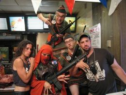 On the set of Poultrygeist: Night of the Chicken Dead