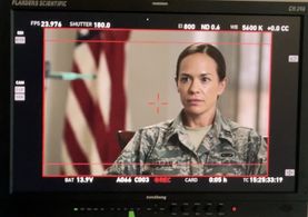 Alicia Ziegler on set of Echo Base (2023)