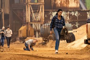 Naomie Harris, Stephen Samson, and Clayton T. Smith in The Man Who Fell to Earth (2022)