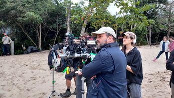 David Schurmann on set of The Penguin & The Fisherman