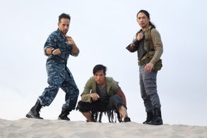 Meng Taho, Andrew Dasz, and Angus Her in Scavenger (2023)