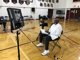Director Shuaib Mitchell on the Set of The Game That Changed College Basketball