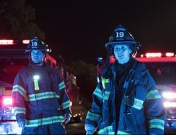 Jaina Lee Ortiz and Grey Damon in Station 19 (2018)
