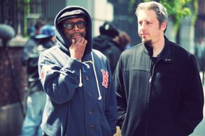 Spike Lee and Jeremy Alter on the set of 