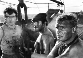 Mario Adorf, Horst Buchholz, and Helmut Schmid in Ship of the Dead (1959)