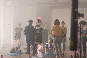 D.W. Waterson on set directing Caveboy Music Video