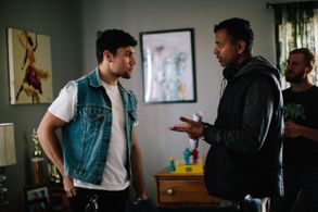 Directing Christian for an intense scene