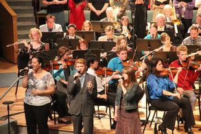 Justin playing in Orchestra