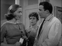 William Shatner, Phyllis Hill, and Eva Seregni in Nero Wolfe: Count The Man Down (1959)