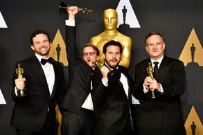 Robert Legato, Dan Lemmon, Adam Valdez, and Andrew R. Jones at an event for The Oscars (2017)