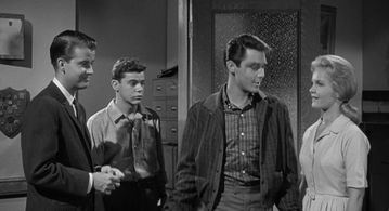 Tuesday Weld, Warren Berlinger, Michael Callan, and Dick Clark in Because They're Young (1960)