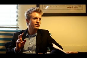 Nate Golon being interviewed by Bert Sperling for the show 'The Writer's Workshop.'