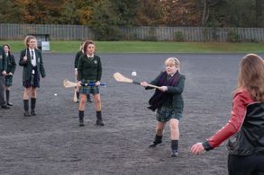 Judith Roddy, Nicola Coughlan, Leah O'Rourke, Louisa Harland, and Jamie-Lee O'Donnell in Derry Girls (2018)