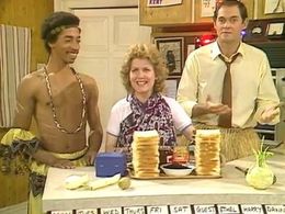 Sandi Toksvig, Michael Maynard, and Ekome in No 73 (1982)