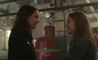 With Izabela Vidovic in Supergirl, 2017