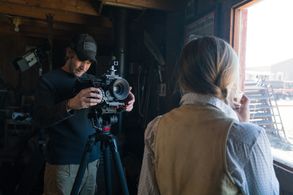 Lauren Jenkins- on set for Running Out Of Road short film