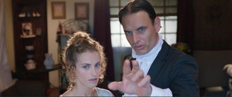 Still of Olga Kalashnikova and Kenneth Matepi in Anton Chekhov's The Proposal