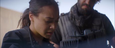 Benedikt Sebastian and Jasmine Williams in Scorched Sea (2020)