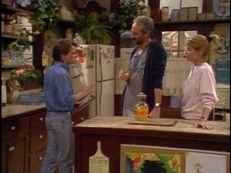 Michael J. Fox, Meredith Baxter, and Michael Gross in Family Ties (1982)