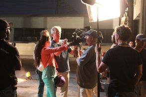 Fallon Smythe on set with Director Tommy Lynch