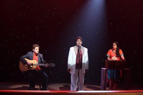 Parvesh Cheena, Anisha Nagarajan, and Ben Rappaport in Outsourced (2010)