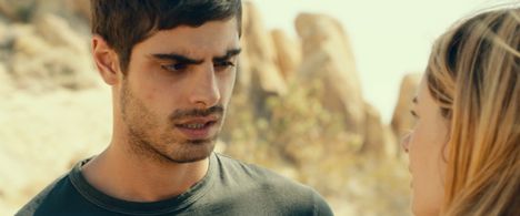 Still of Irakli Kvirikadze and Camille Rowe in Where Are You (2021)