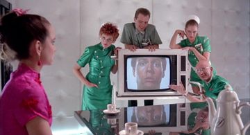 Cliff De Young, Nell Campbell, Jessica Harper, Rik Mayall, Richard O'Brien, and Patricia Quinn in Shock Treatment (1981)