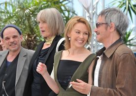 Kylie Minogue, Leos Carax, Denis Lavant, and Edith Scob at an event for Holy Motors (2012)