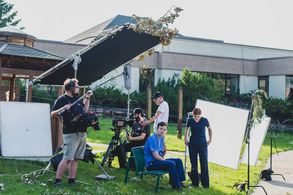 Griffin on the set of 