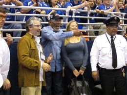 With Morgan Freeman and Lori McCreary at FIRST Robotics Championship in St. Louis in April of 2011