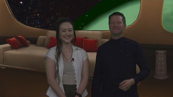 Bryan Kreutz and Lili Fox-Lim in A Captain's Log (2021)