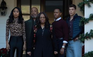 Robert Gossett, Regina Taylor, Anthony Chatmon II, Derek Chadwick, and Ashley Love-Mills in A Jenkins Family Christmas (
