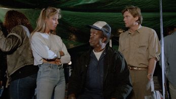 Lesa Lee, Mark Mears, and Jimmy Justice in Memorial Valley Massacre (1989)