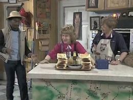 Jeannie Crowther, Sandi Toksvig, and Junior in No 73 (1982)