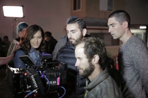 Actress Scout Taylor-Compton, actor Daniel Josev with director Prince Bagdasarian and DP Jason Goodell, 