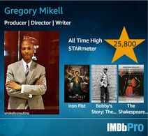 Gregory Mikell's IMDB PRO card 1/2020